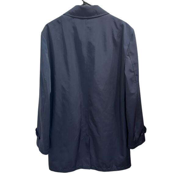 Cardinal Of Canada Mens Navy Blue Classic Lined Button Front Raincoat Sz Medium - Picture 2 of 12